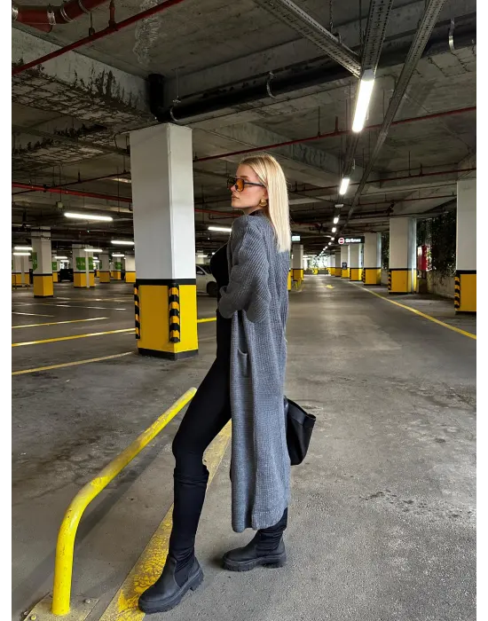 Vox Füme Balon Kol Maxi Boy Triko Hırka