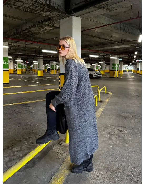 Vox Füme Balon Kol Maxi Boy Triko Hırka