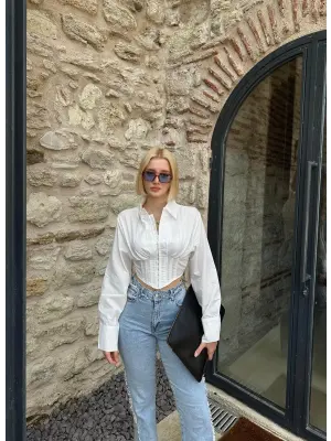 Dora Agraflı Korse Gömlek