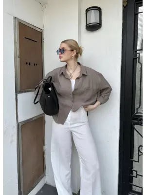 Massia Vizon Tensel Oversize Gömlek