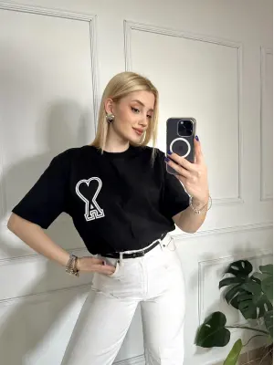 Orijinal Marka Oversize Nakışlı Tshirt