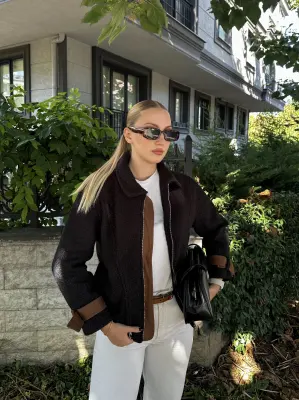 Rosa Buklet Fermuarlı Bomber Ceket