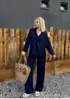 Avenza Lacivert Düğmeli İkili Takım