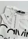 Baskılı Orijinal Marka Oversize Pamuk Beyaz Tshirt