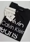 Baskılı Orijinal Marka Oversize Pamuk Siyah Tshirt