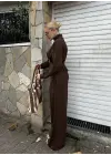 Eva Kahve Bel Kemerli İkili Modal Takım