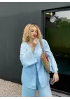 Ferina Bebe Mavi Muslin Ön Bağlamalı Kimono Takım