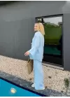 Ferina Bebe Mavi Muslin Ön Bağlamalı Kimono Takım