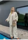 Ferina Taş Muslin Ön Bağlamalı Kimono Takım