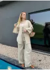 Ferina Taş Muslin Ön Bağlamalı Kimono Takım