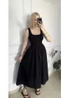 Lorane Askılı Alt Poplin Cepli Prenses Elbise