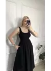 Lorane Askılı Alt Poplin Cepli Prenses Elbise