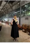 Lorane Askılı Alt Poplin Cepli Prenses Elbise