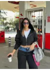 Molyn Şardonlu Kot Detay İkili Siyah Eşofman Takım