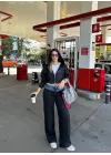 Molyn Şardonlu Kot Detay İkili Siyah Eşofman Takım