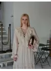 Olivette Fırfırlı Premium Astarlı Tam Boy Elbise