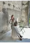 Olivette Fırfırlı Premium Astarlı Tam Boy Elbise