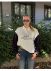 Polin Polo Yaka Nakışlı Şardonlu Sweatshirt