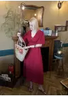 Vayla Bordo Müslin Kumaş Bağlama Detaylı Elbise