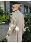 Zeze Bej Apolet Detay Kuşaklı Premium Kaşe Kaban