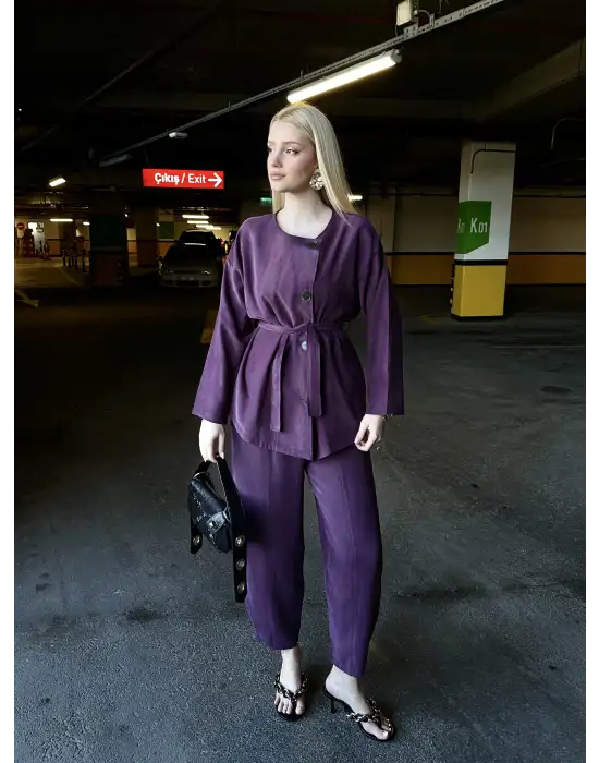 Tensel Bağlamalı Mürdüm Takım