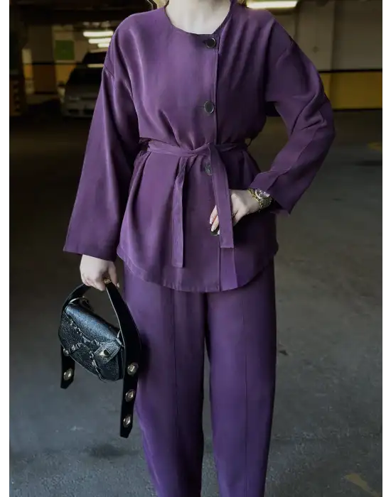 Tensel Bağlamalı Mürdüm Takım