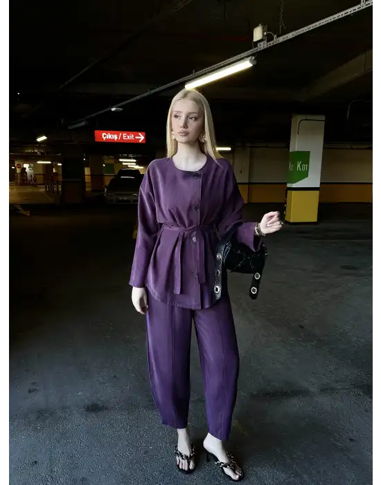 Tensel Bağlamalı Mürdüm Takım