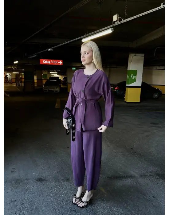 Tensel Bağlamalı Mürdüm Takım