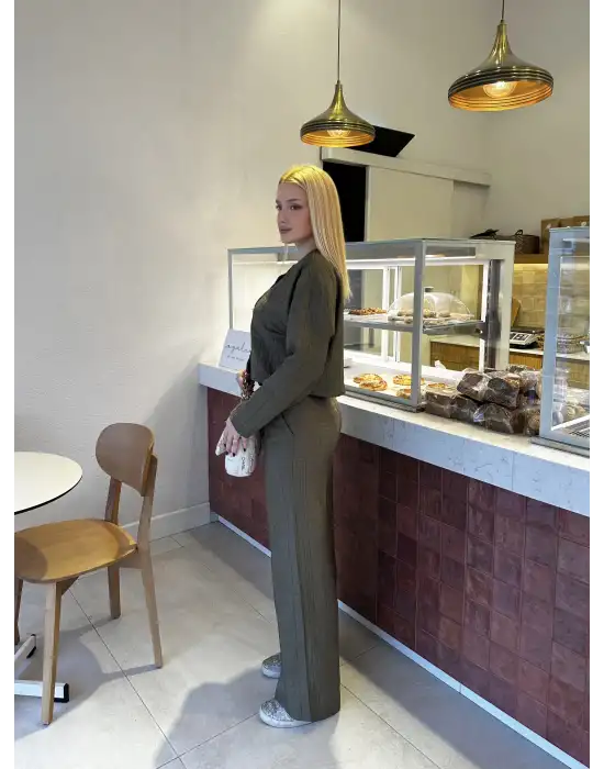 Haki Ceket/Pantolon Takım