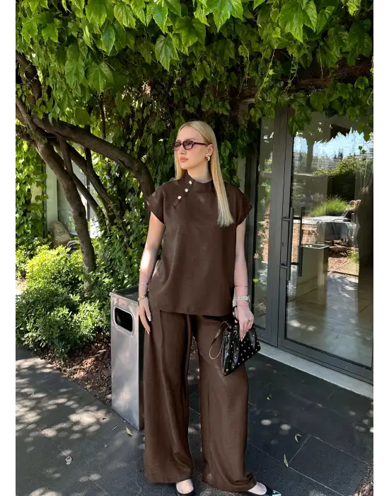 Boherna Kahve Keten İkili Takım