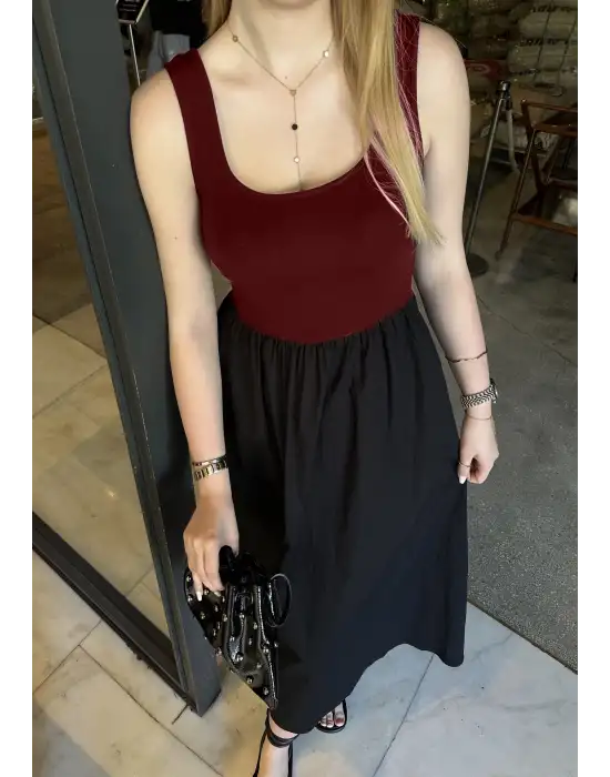 Lorane Üst Modal Alt Poplin Prenses Elbise