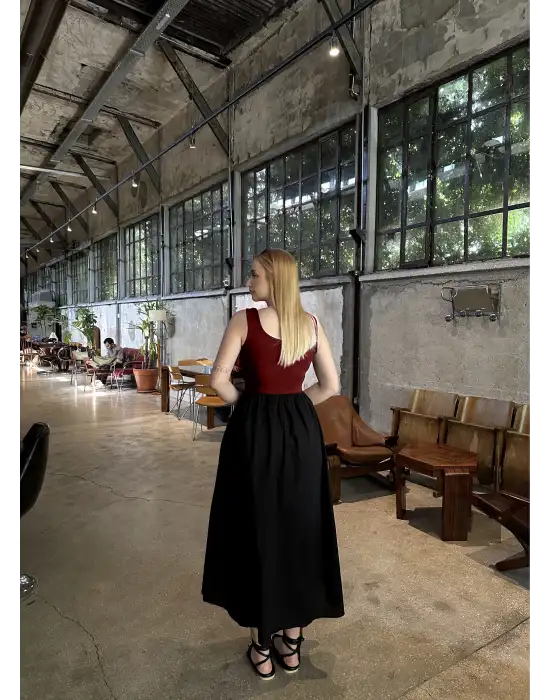 Lorane Üst Modal Alt Poplin Prenses Elbise