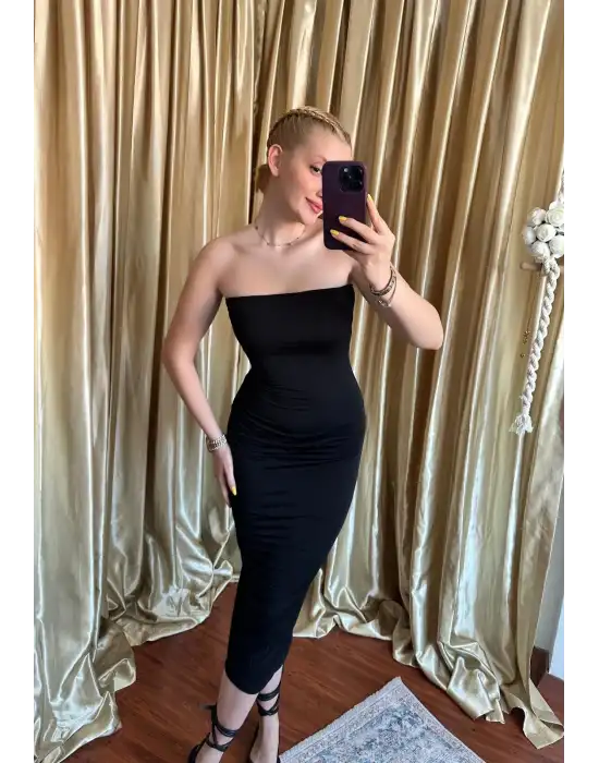 Asdo Strapless Basic Elbise