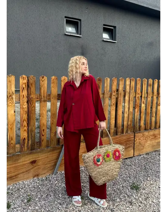 Avenza Bordo Düğmeli İkili Takım