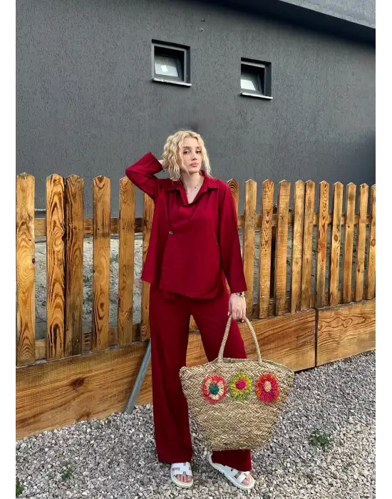 Avenza Bordo Düğmeli İkili Takım