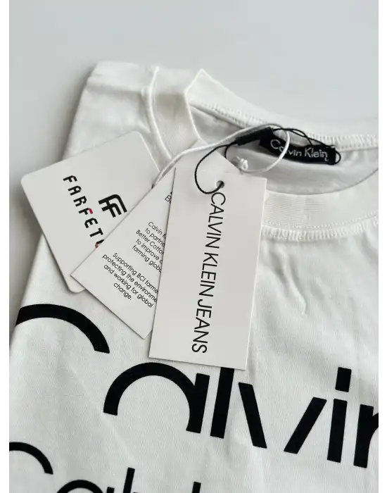 Baskılı Orijinal Marka Oversize Pamuk Beyaz Tshirt