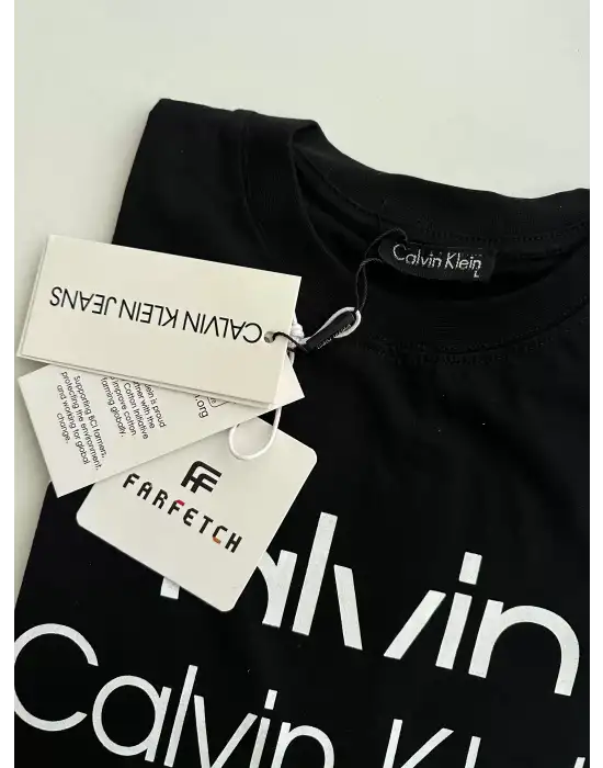 Baskılı Orijinal Marka Oversize Pamuk Siyah Tshirt