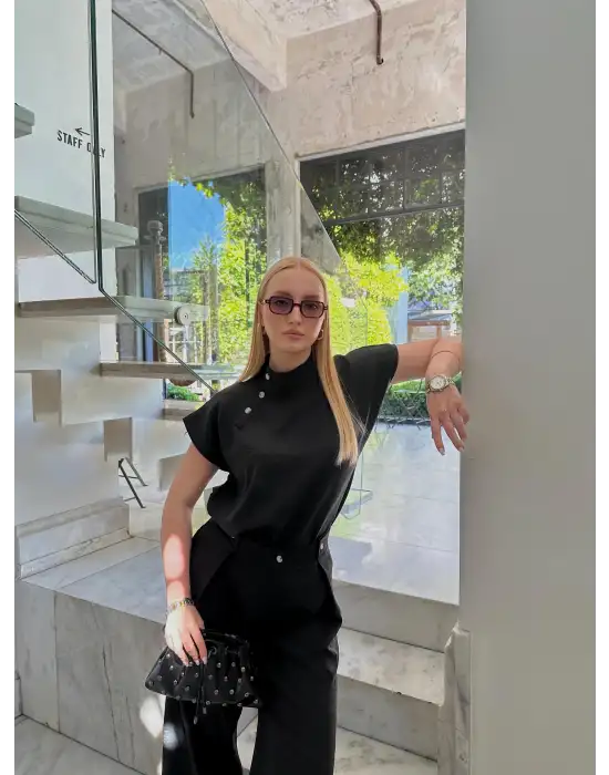 Boherna Siyah Keten İkili Takım