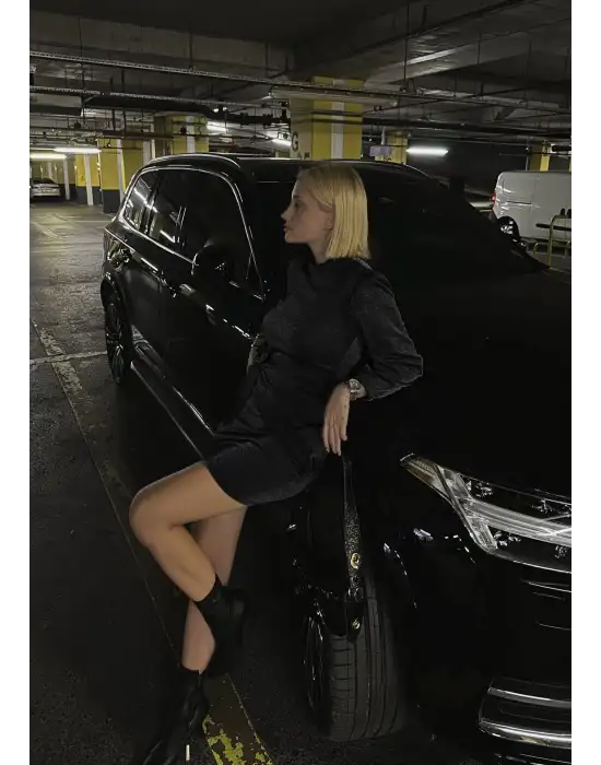 Denia Siyah Gri Simli Kurdele Detay Elbise