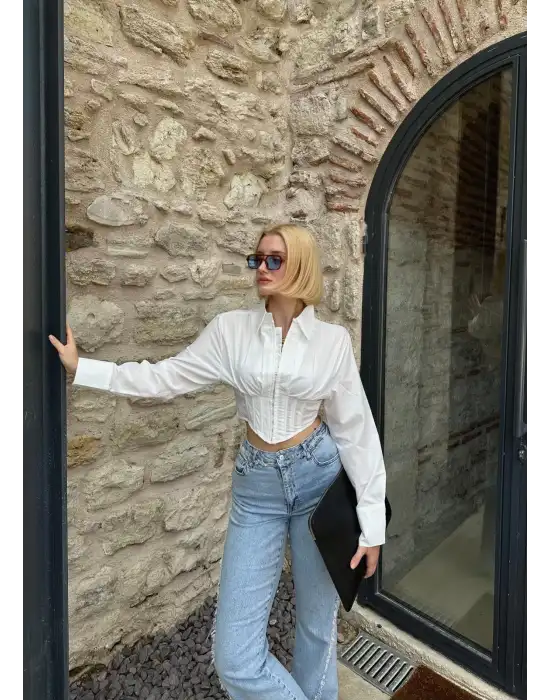 Dora Agraflı Korse Gömlek