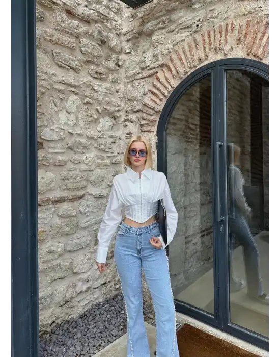 Dora Agraflı Korse Gömlek