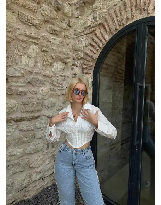 Dora Agraflı Korse Gömlek