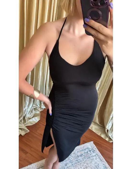 Doria Yırtmaç Detay Elbise