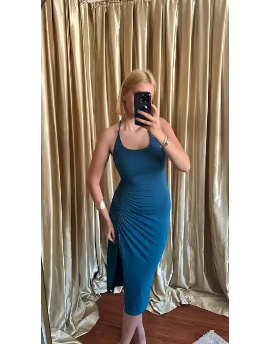 Doria Yırtmaç Detay Elbise