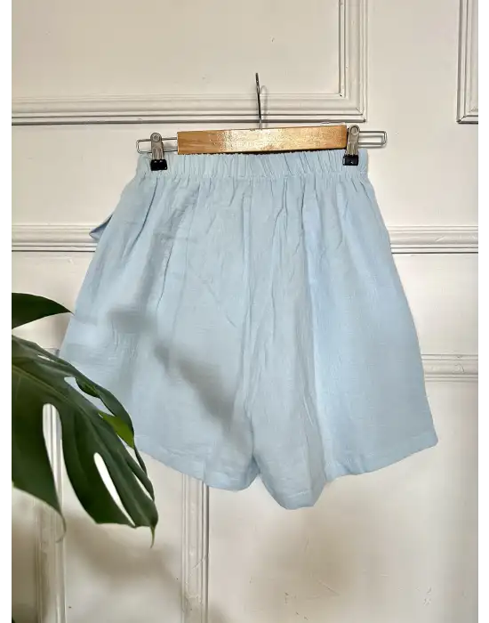 Lavina BebeMavi Müslin Bağlamalı Şort Etek