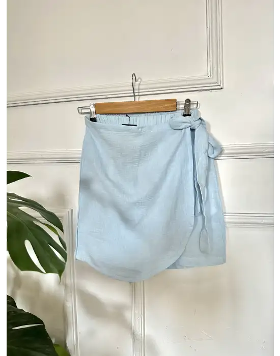 Lavina BebeMavi Müslin Bağlamalı Şort Etek