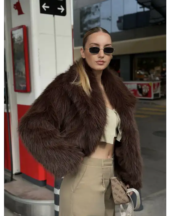 Lavinia Acı Kahve Premium Yumuş Kürk