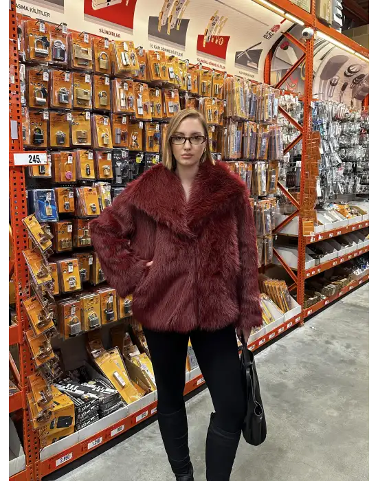 Lavinia Bordo Premium Yumuş Kürk