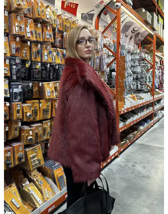 Lavinia Bordo Premium Yumuş Kürk