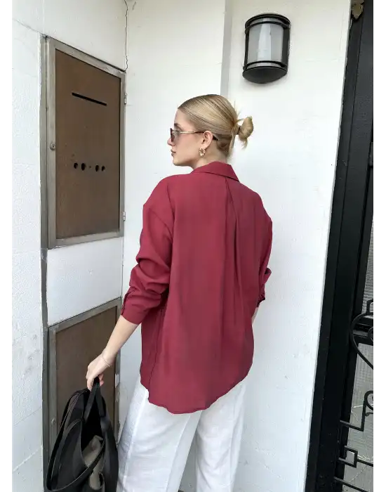 Massia Bordo Tensel Oversize Gömlek